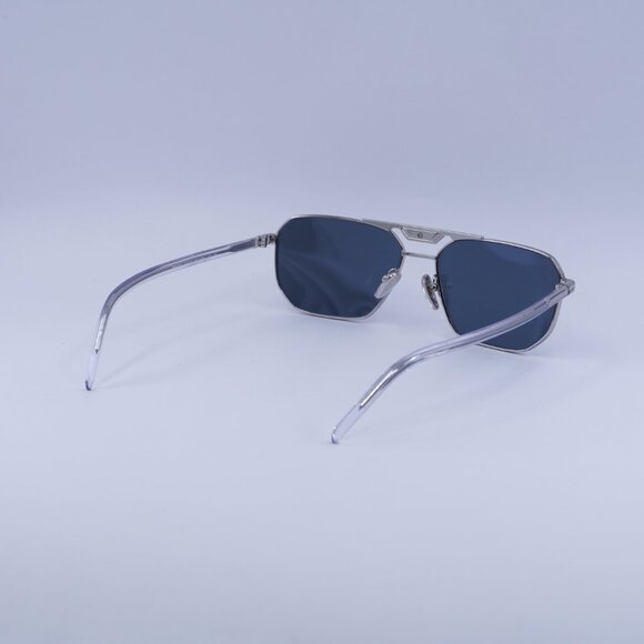 ?️ New Prada PR58YS 1BC02R Sunglasses - Silver Frame